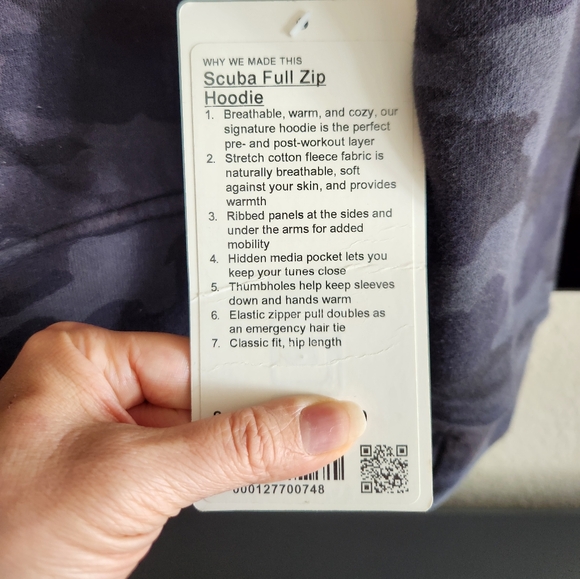 Lululemon Scuba Full Zip Hoodie Heritage 365 Camo Deep Coal Size 8 NWT - Picture 5 of 8